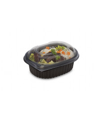 Barquette rectangulaire noir 14,2x11,1x4,5 cm 35 cl Cookipack Alphaform (80 pièces)