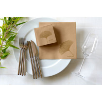 Serviette marron non tissé 20x20 cm Organic Duni (180 pièces)