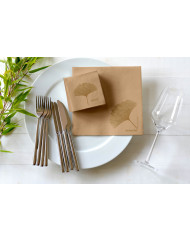 Serviette marron non tissé 20x20 cm Organic Duni (180 pièces)