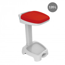 Support sac poubelle plastique 120 L rouge Gilac