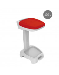 Support sac poubelle plastique 120 L rouge Gilac