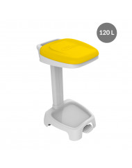 Support de sac poubelle plastique 120 L jaune Gilac