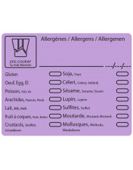 Boîte distributrice de 500 étiquettes allergènes papier 7,1x5,6 cm Non repositionnable Décollable Pro.cooker (500 pièces)