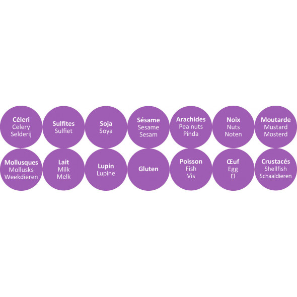 Boîte de 14x1000 étiquettes allergènes papier Ø 2,5 cm Non repositionnable Décollable Pro.cooker (14000 pièces)