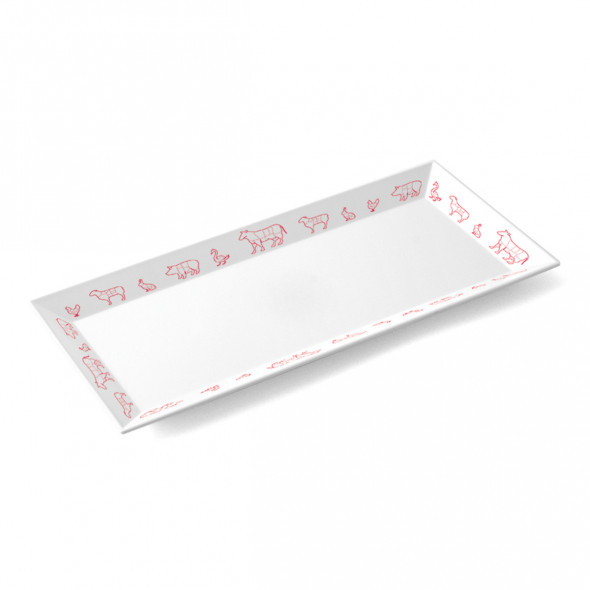 Plat rectangulaire blanc mélamine 35 cm Plastorex