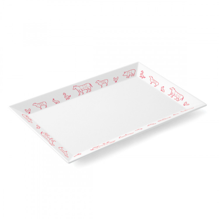 Plat rectangulaire blanc mélamine 29 cm Plastorex