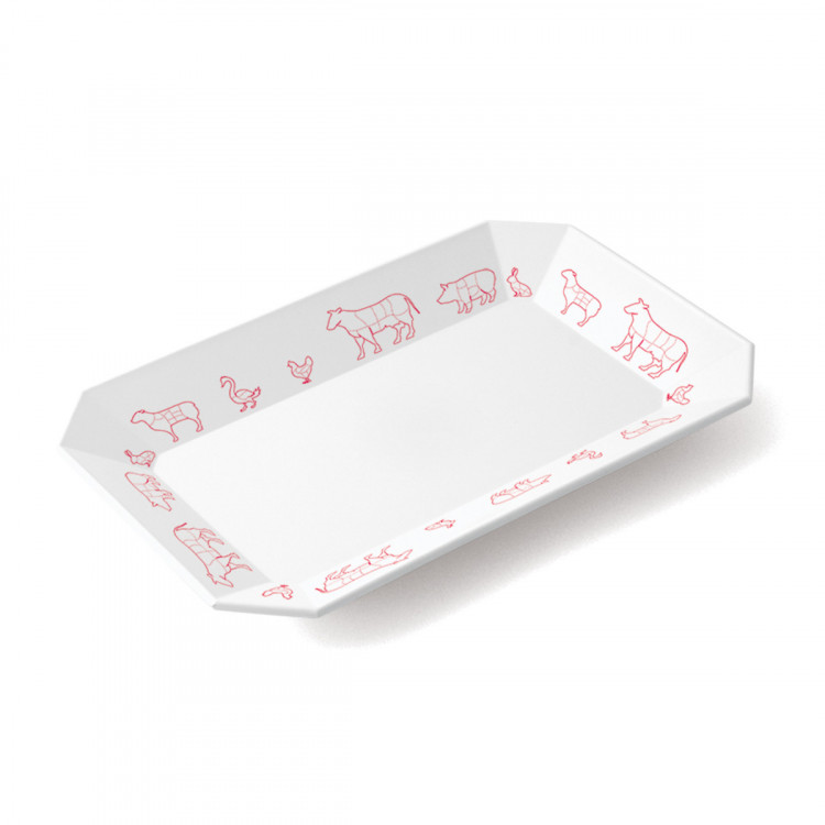 Plat rectangulaire blanc mélamine 30,8 cm Plastorex