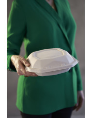 Boîte octogonal marron 18,3x18,3x4,2 cm 65 cl Octabagasse Duni (50 pièces)