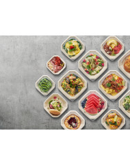 Couvercle pour boîte 65CL octogonal marron 19,1x19,1x3,5 cm Octabagasse Duni (50 pièces)