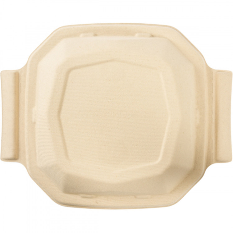 Couvercle pour boîte 1L octogonal marron 23,3x23,3x4,4 cm Octabagasse Duni (50 pièces)