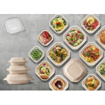 Couvercle pour boîte 40CL octogonal transparent 16x16x3,9 cm Octabagasse Duni (50 pièces)