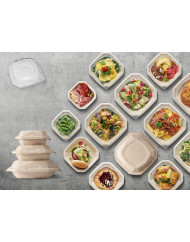 Couvercle pour boîte 40CL octogonal transparent 16x16x3,9 cm Octabagasse Duni (50 pièces)