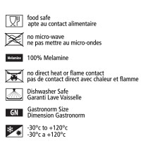 Plat GN1/1 vert mélamine 53 cm Vestah Platex