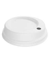Couvercle rond blanc bagasse Ø 9 cm Huhtamaki (50 pièces)