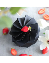 Boîte traiteur rond noir Ø 12 cm 7 cm 650 ml Lotus Lelu (100 pièces)
