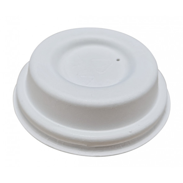 Couvercle rond blanc bagasse Ø 6,3 cm Huhtamaki (50 pièces)