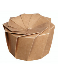 Boîte traiteur rond beige Ø 12 cm 7 cm 650 ml Lotus Lelu (100 pièces)