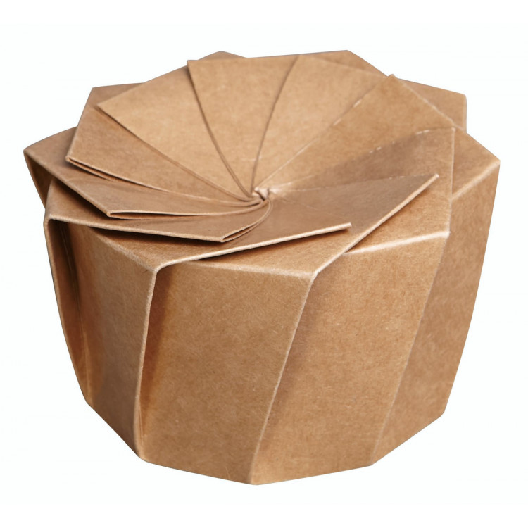 Boîte traiteur rond beige Ø 15 cm 8 cm 1100 ml Lotus Lelu (100 pièces)