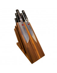 Bloc aimanté 6 couteaux vide bois 24x12x30 cm 6 éléments Kasumi