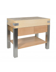 Billot ilot sur pieds 100x60x90 cm Sans rigole Non réversible Sur pied(s)