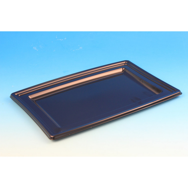 Plat de présentation rectangulaire noir plastique 360x253x10 mm Alphaform (5 pièces)
