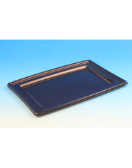 Plat de présentation rectangulaire noir plastique 360x253x10 mm Alphaform (5 pièces)
