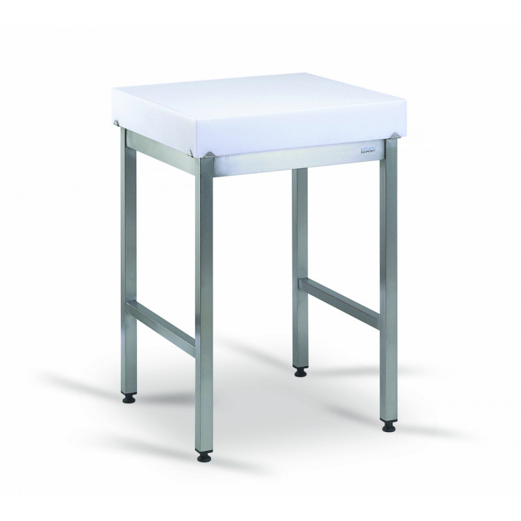 Billot gris 60x60x90 cm Sans rigole Non réversible Sur pied(s) Tournus