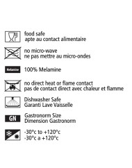 Plat GN1/3 rouge mélamine 32,5 cm Vestah Platex