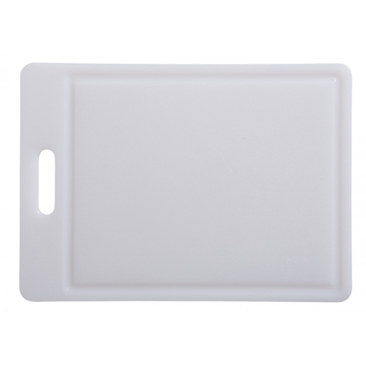 Planche à découper polyéthylène haute densité (pehd) blanc 35x25 cm Avec rigole Non réversible Pro.cooker