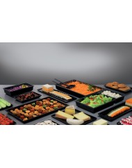 Plat GN2/4 noir mélamine 53 cm Vestah Platex