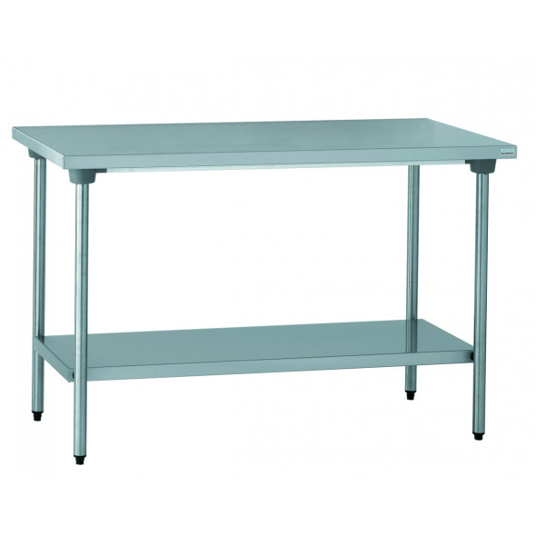 Table centrale avec étagère inox 100x70x90 cm Sans dosseret Avec étagère Tournus