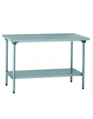 Table centrale avec étagère inox 100x70x90 cm Sans dosseret Avec étagère Tournus