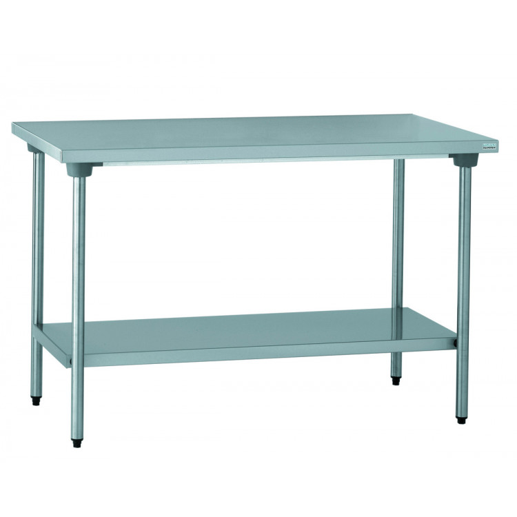 Table centrale avec étagère inox 120x70x90 cm Sans dosseret Avec étagère Tournus