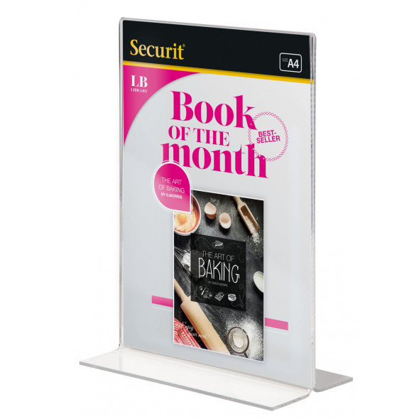 Chevalet porte-affiche 2 faces droit rectangulaire transparent 29,7x21 cm Acrylic Securit