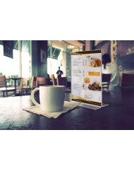 Chevalet porte-affiche 2 faces droit rectangulaire transparent 29,7x21 cm Acrylic Securit