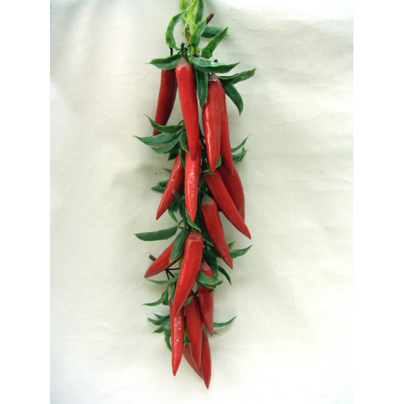 Guirlande de piments rouge plastique 57 cm Fischer