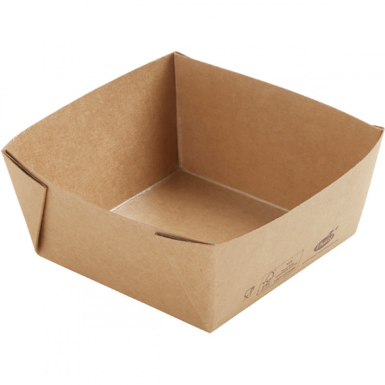 Boîte carré marron 11,3x11,3x5 cm 51 cl Viking Duni (300 pièces)