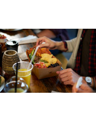 Boîte carré marron 11,3x11,3x5 cm 51 cl Viking Duni (300 pièces)