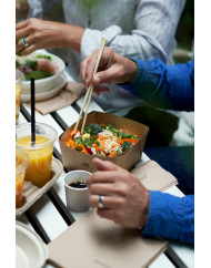 Boîte carré marron 11,3x11,3x5 cm 51 cl Viking Duni (300 pièces)