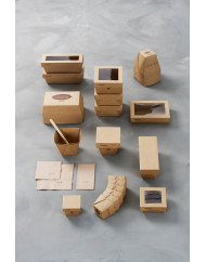 Boîte carré marron 11,3x11,3x5 cm 51 cl Viking Duni (300 pièces)