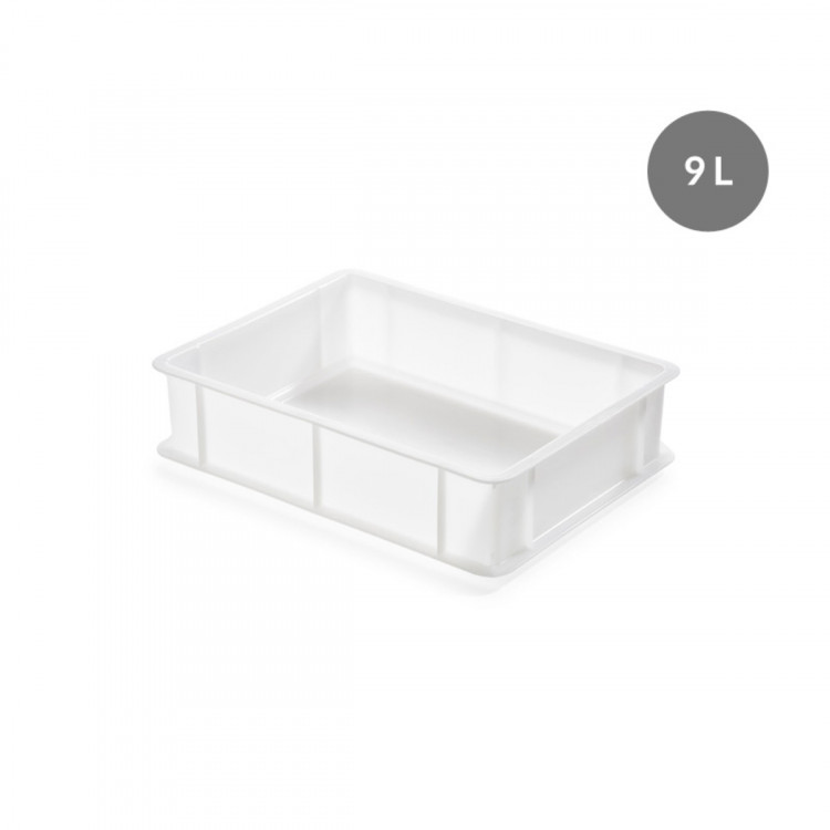 Bac à pâtons Sans couvercle blanc plastique 30x40x10 cm 9 L fond plein parois pleines Gilac