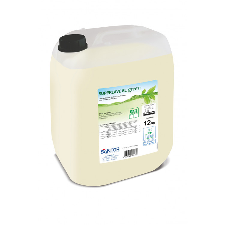 Détergent alcalin pour le lavage de la vaisselle en machine 12 KG Superlave Sl Santor