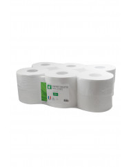 Bobine papier hygiénique blanc ouate de cellulose Ø 19 cm 160 m Softclean (12 pièces)