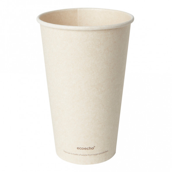 Gobelet rond beige bagasse Ø 90 mm 470 ml Duni (36 pièces)