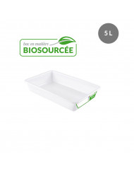 Bac plat Sans couvercle blanc plastique 43,7x28,5x7,5 cm 5 L fond plein parois pleines Gilac