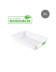Bac plat Sans couvercle blanc plastique 48,5x33,5x7,5 cm 8 L fond plein parois pleines Gilac
