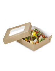 Barquette marron 14,5x14,5x6 cm Alphaform (50 pièces)