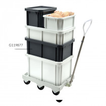 Bac gerbable Sans couvercle gris plastique 60x40x21,7 cm 35 L fond plein parois pleines Gilac