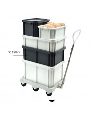 Bac gerbable Sans couvercle gris plastique 60x40x21,7 cm 35 L fond plein parois pleines Gilac