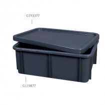 Bac gerbable Sans couvercle gris plastique 60x40x21,7 cm 35 L fond plein parois pleines Gilac